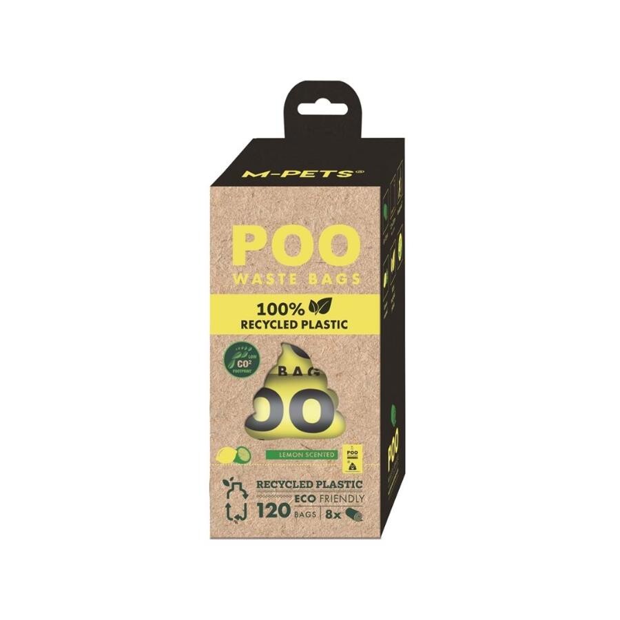 M-pets Poo 100% Recycled Dışkı Poşeti Limon Kokulu 8x15 Yaprak | SRC: Barcode: 6953182755104